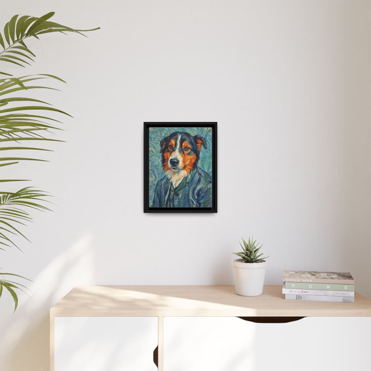 Framed fine art printed with the Noir Name Portrait scene.